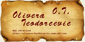 Olivera Teodorčević vizit kartica